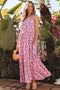 Floral Cutout Back Empire Waist Sleeveless Maxi Dress