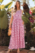 Floral Cutout Back Empire Waist Sleeveless Maxi Dress