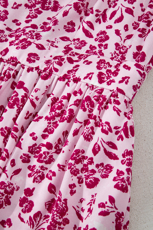 Floral Cutout Back Empire Waist Sleeveless Maxi Dress