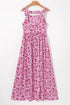 Floral Cutout Back Empire Waist Sleeveless Maxi Dress