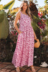 Floral Cutout Back Empire Waist Sleeveless Maxi Dress