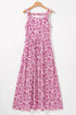 Floral Cutout Back Empire Waist Sleeveless Maxi Dress