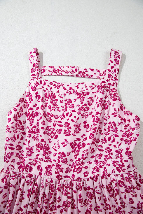 Floral Cutout Back Empire Waist Sleeveless Maxi Dress