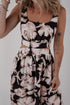 Floral Cutout Square Neck Knot Back Sleeveless Maxi Dress