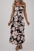 Floral Cutout Square Neck Knot Back Sleeveless Maxi Dress