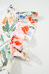 Floral Double Ruffle Sleeve V Neck High Waist Mini Dress