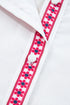 Floral Embroidered Button Front Long Sleeve Peasant Blouse