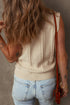 Floral Embroidered Cable Knit Sleeveless Sweater Vest