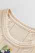 Floral Embroidered Cable Knit Sleeveless Sweater Vest