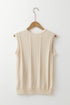 Floral Embroidered Cable Knit Sleeveless Sweater Vest