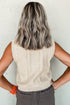 Floral Embroidered Cable Knit Sleeveless Sweater Vest