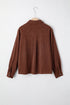 Floral Embroidered Collar Button Front Western Corduroy Jacket