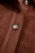 Floral Embroidered Collar Button Front Western Corduroy Jacket