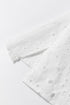 Floral Embroidered Hollow Out Puff Sleeve Cotton Blouse