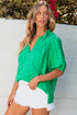 Floral Embroidered Hollow Out Puff Sleeve Cotton Blouse