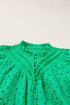 Floral Embroidered Hollow Out Puff Sleeve Cotton Blouse