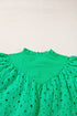 Floral Embroidered Hollow Out Puff Sleeve Cotton Blouse
