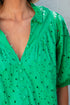 Floral Embroidered Hollow Out Puff Sleeve Cotton Blouse