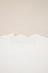 Floral Embroidered Mock Neck Scalloped Hem Knit Sweater
