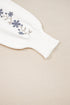 Floral Embroidered Mock Neck Scalloped Hem Knit Sweater