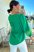 Floral Embroidered Notched Neckline Three Quarter Sleeve Blouse
