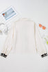 Floral Embroidered Placket Button Front Woven Blouse