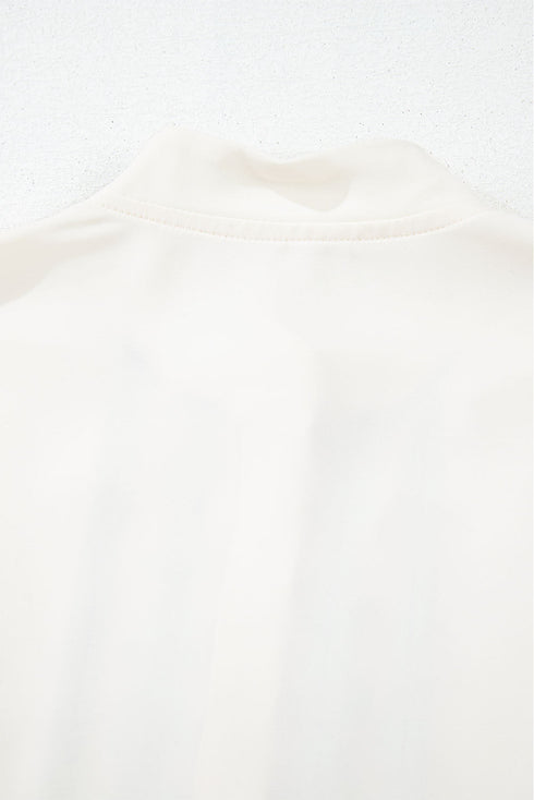 Floral Embroidered Placket Button Front Woven Blouse