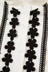 Floral Embroidered Placket Button Front Woven Blouse