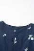 Floral Embroidered Square Neck Puff Sleeve Ruffled Mini Dress