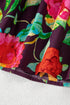 Floral Embroidered Trim Half Sleeve Woven Cotton Blouse