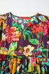 Floral Embroidered Trim Half Sleeve Woven Cotton Blouse
