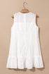 Floral Eyelet Embroide Sleeveless Shift Dress