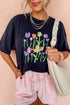 Floral Graphic Crewneck Short Sleeve Jersey Tee