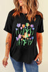 Floral Graphic Crewneck Short Sleeve Jersey Tee