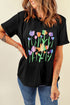 Floral Graphic Crewneck Short Sleeve Jersey Tee