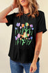 Floral Graphic Crewneck Short Sleeve Jersey Tee