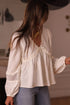 Floral Guipure Lace Patchwork Ruffled Long Sleeve Blouse