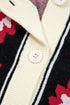 Floral Knit V Neck Button Down Cardigan