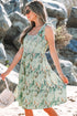 Floral Knotted Strap Smocked Tiered Ruffle Mini Dress