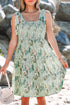 Floral Knotted Strap Smocked Tiered Ruffle Mini Dress