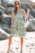 Floral Knotted Strap Smocked Tiered Ruffle Mini Dress