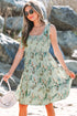 Floral Knotted Strap Smocked Tiered Ruffle Mini Dress