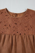 Floral Lace Crochet Tie Ruffled Mini Dress