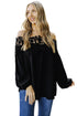 Floral Lace Off The Shoulder Scalloped Long Sleeve Blouse