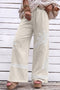 Floral Lace Patchwork Applique Wide Leg Pants