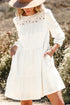 Floral Lace Patchwork Bracelet Sleeve Tiered Mini Dress