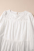 Floral Lace Patchwork Bracelet Sleeve Tiered Mini Dress