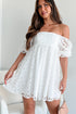 Floral Lace Puff Sleeve Empire Waist Mini Dress
