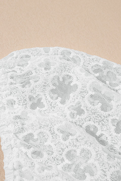 Floral Lace Puff Sleeve Empire Waist Mini Dress