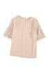 Floral Lace Sleeve Patchwork Top